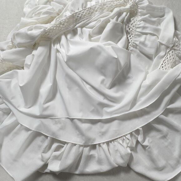 KOBI HALPERIN Claudette Tiered Maxi Dress Women Sz M White Hmmered Sleeveless - Picture 11 of 15